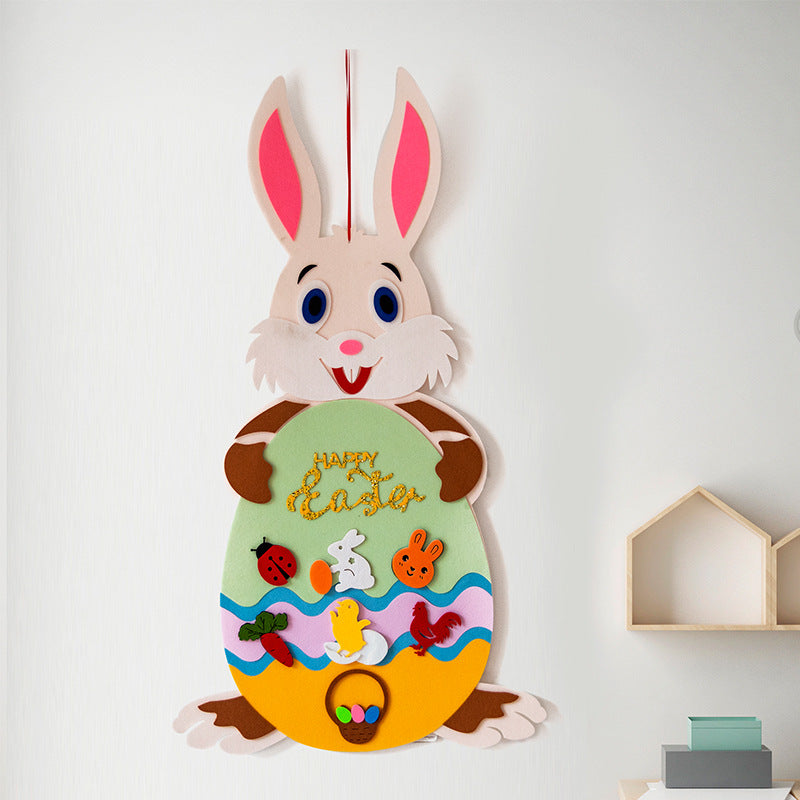 Easter Bunny and Egg Felt Pendant