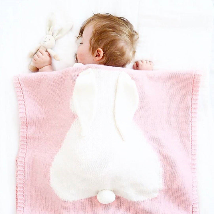 Bunny Ears Knitted Cover Blanket
